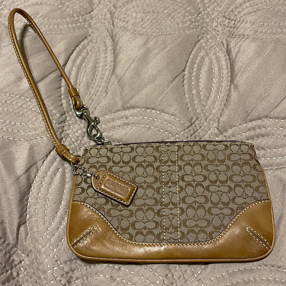 Coach Brown Wristlet